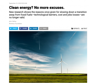 Crain's Chicago Business: "Clean Energy? No more excuses" by John Palfrey