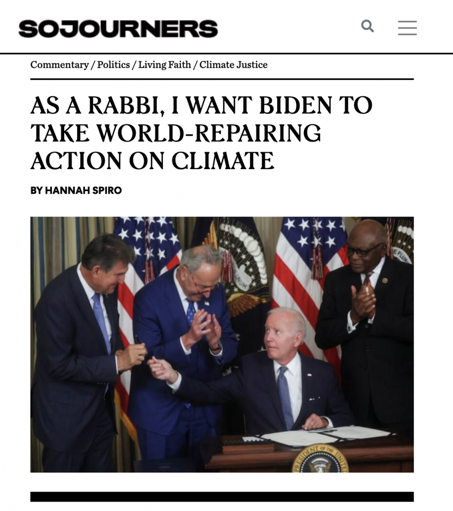 As a rabbi, I want Biden to take world-repairing action on climate