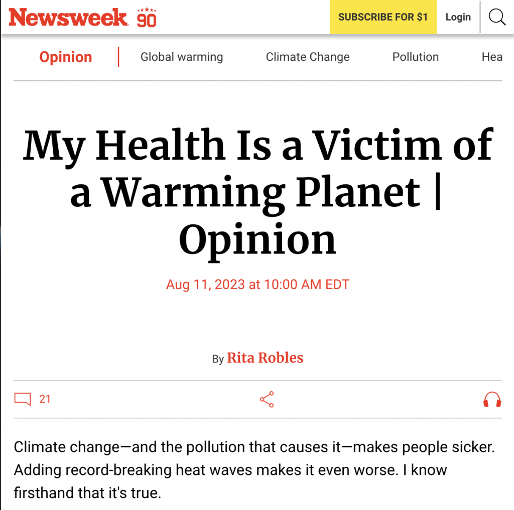 My Health Is a Victim of a Warming Planet|
Opinion